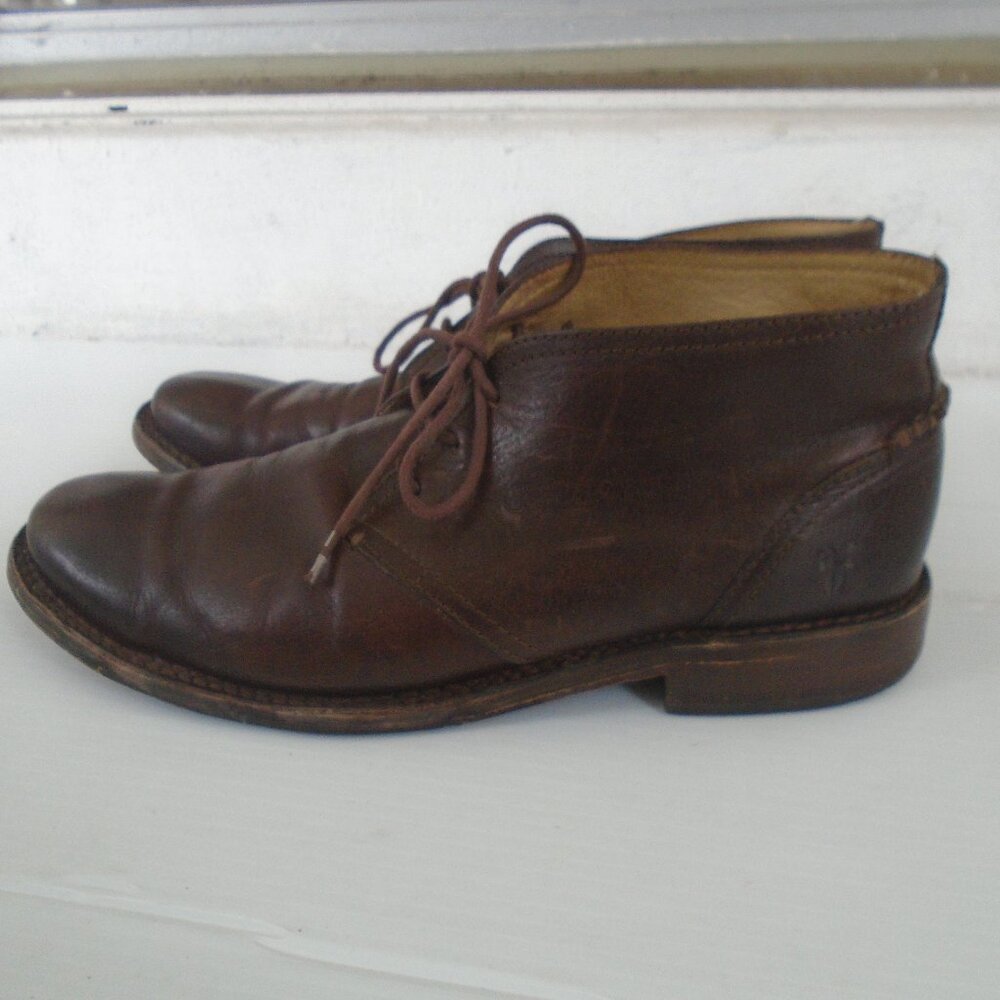 Frye Oliver Mens Brown Leather Chukka Boots Size 11.5